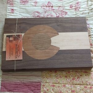 Wooden Cutting Board with Colorado Flag Design